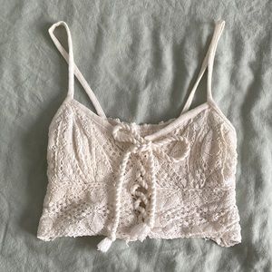 Jen’s Pirate Booty White Crochet Crop Top